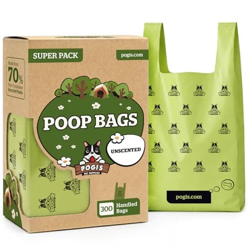 Pogi's Compostable Poop Bags for Home & Yard – Leak-Proof, Extra-Large, Made with Plants (Single Roll, 300-Count)