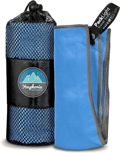 Youphoria Microfiber Travel Towel Fast Drying Lightweight - Quick Dry Towel for Camping, Beach, Backpacking, Hiking, & Sport