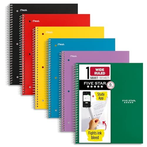 Cuaderno espiral de renglones anchos Mead Five Star