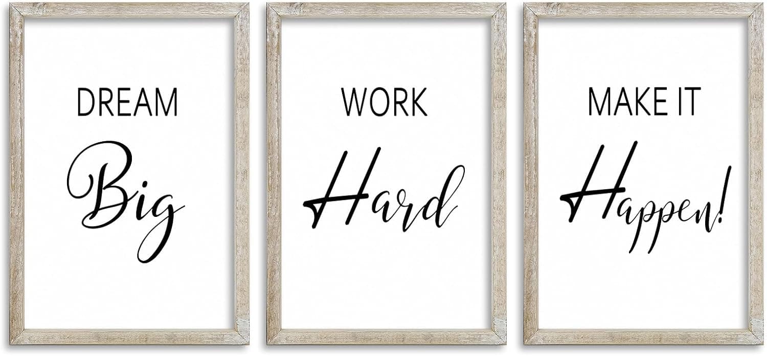Amazon.com: Motivational Positive Sign Wall Decor 11x16 Inch Office Set ...