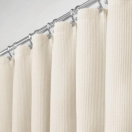 Amazon.com: mDesign Cotton Waffle Weave Fabric Extra Long Shower ...