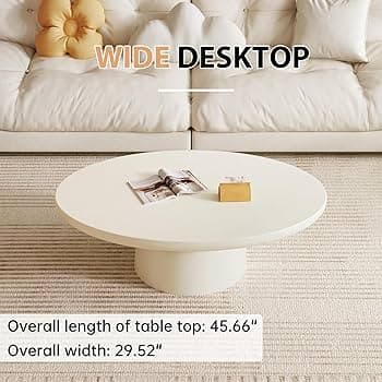 Amazon.com: QEZEOM 46" Oval Coffee Table, Mid-Century Modern Drum ...
