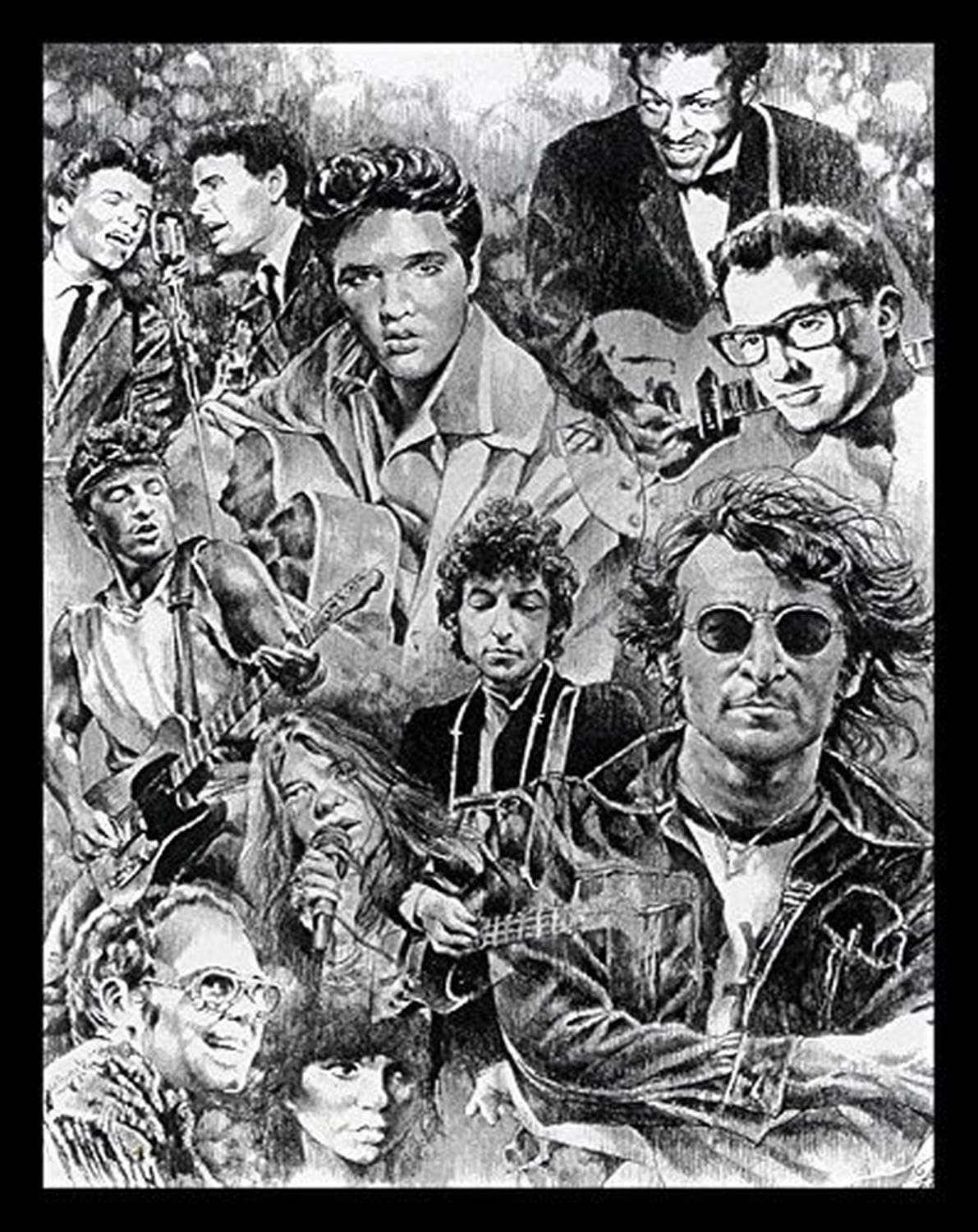 Buyartforless Framed Music Legends by Mike Petronella 18x12 Art Print ...