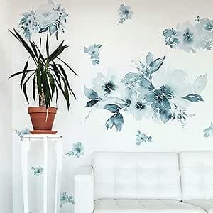 RoomMates Watercolor Floral Peel and Stick Giant Wall Decals, Wall ...