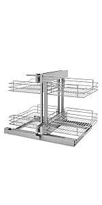 Rev-A-Shelf 5PSP-18-CR Blind Corner Cabinet Pull-Out Chrome 2-Tier Wire ...