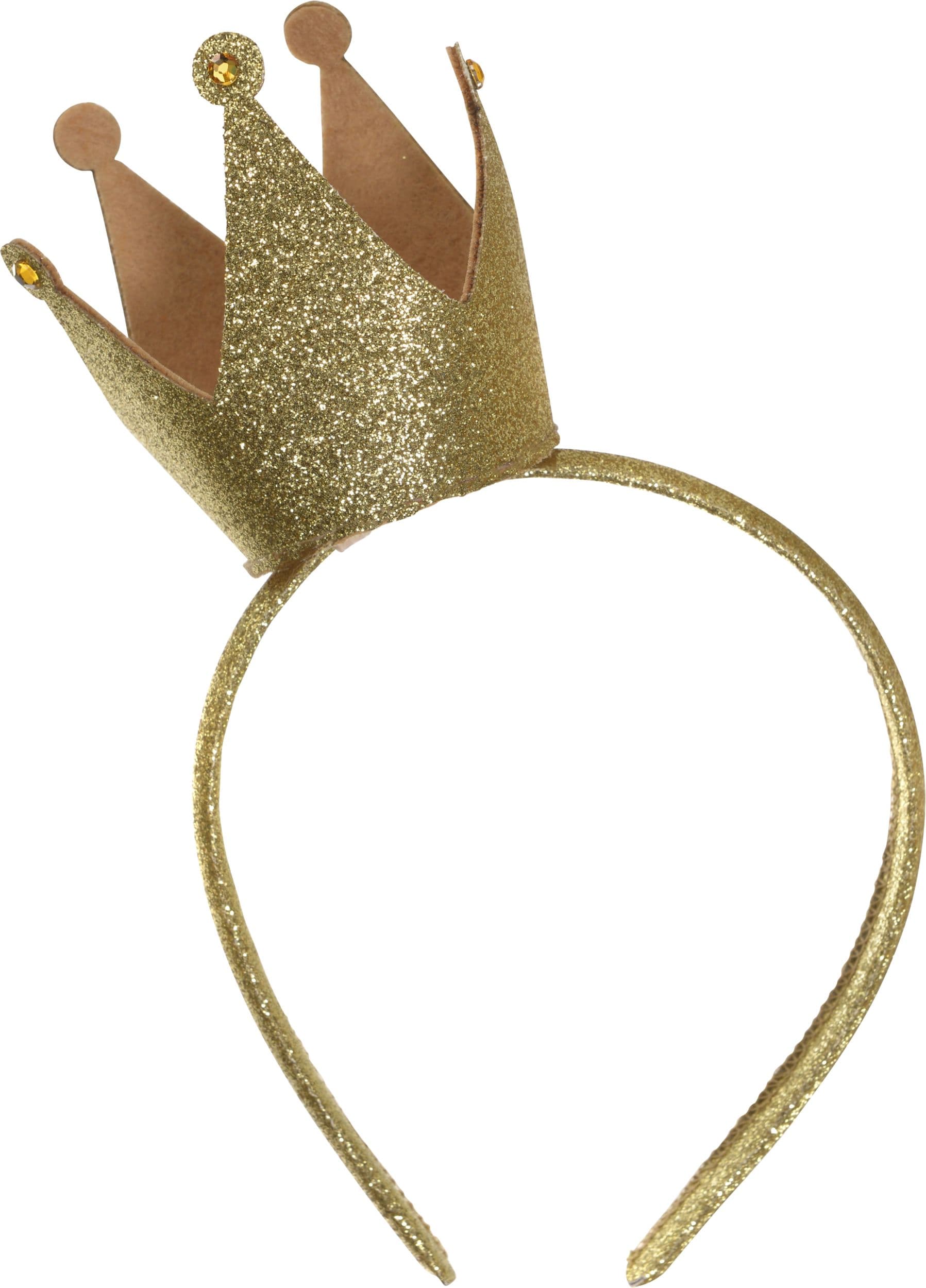Glitter Crown Headband, Gold, One Size, Wearable Costume Accessory for ...