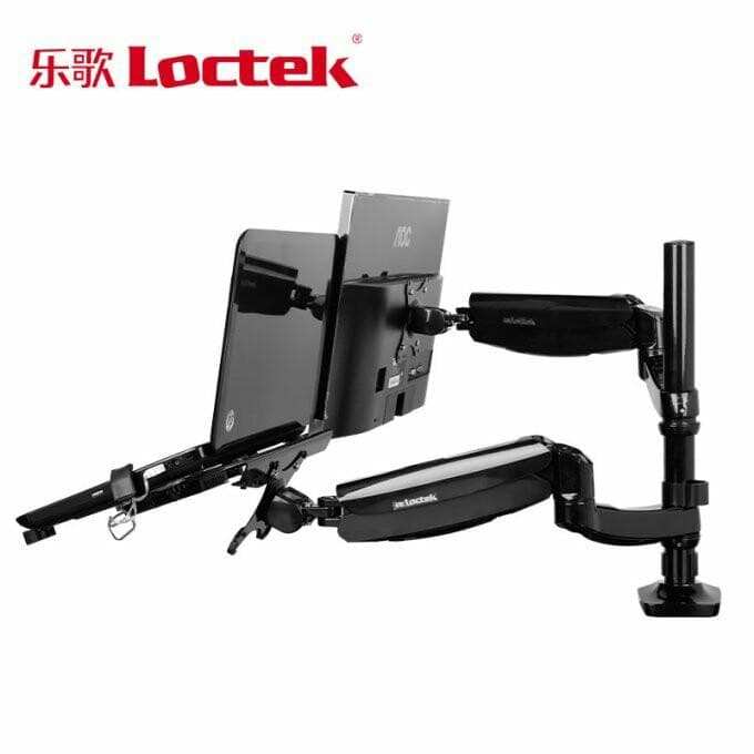 Loctek D5F2 Dual Use Notebook/ Laptop Mount Arm + Monitor Holder With ...