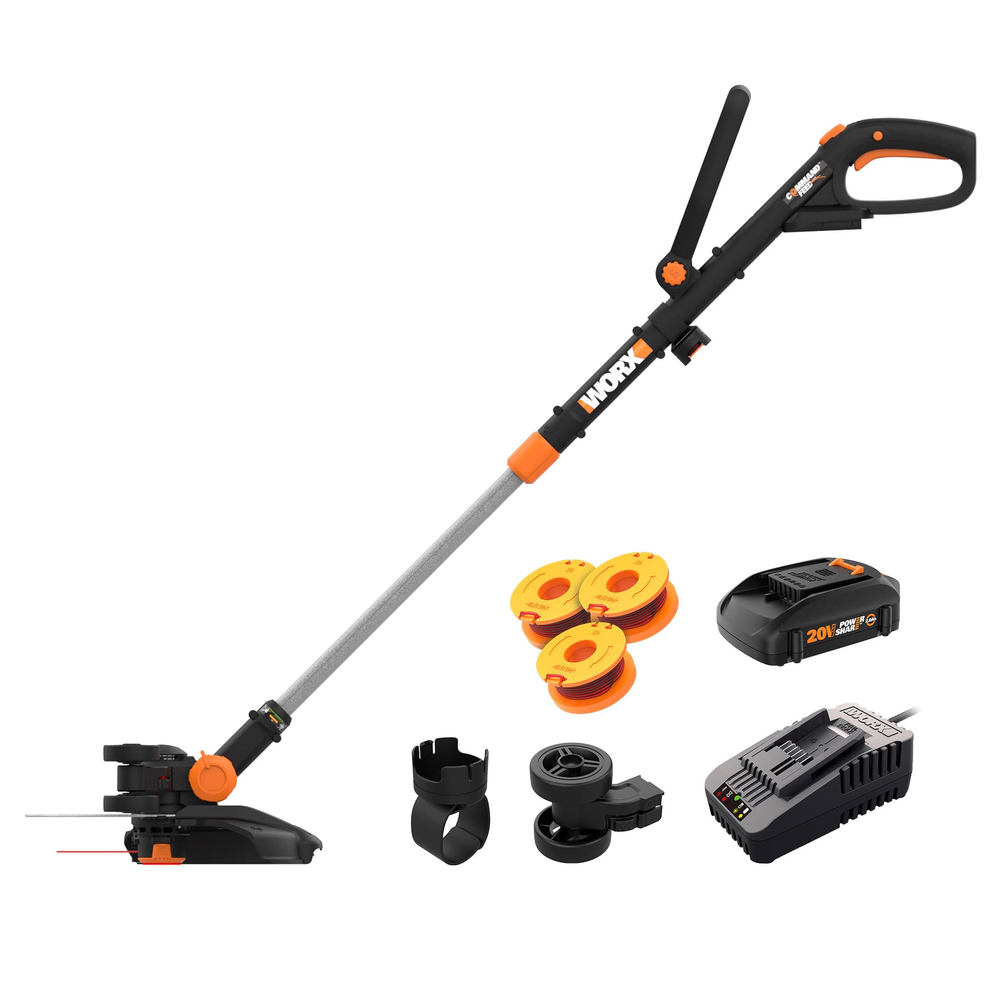 WORX WG163 GT 20V PowerShare 12 Cordless String Trimmer Edger, 12in ...