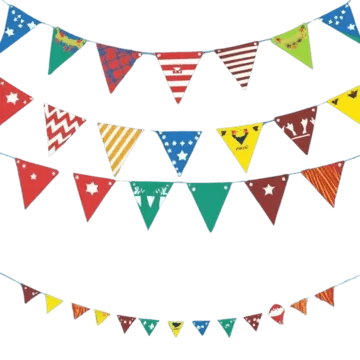 Triangle Party Flags Banner Graphics, Triangle Party Flags, Colorful ...
