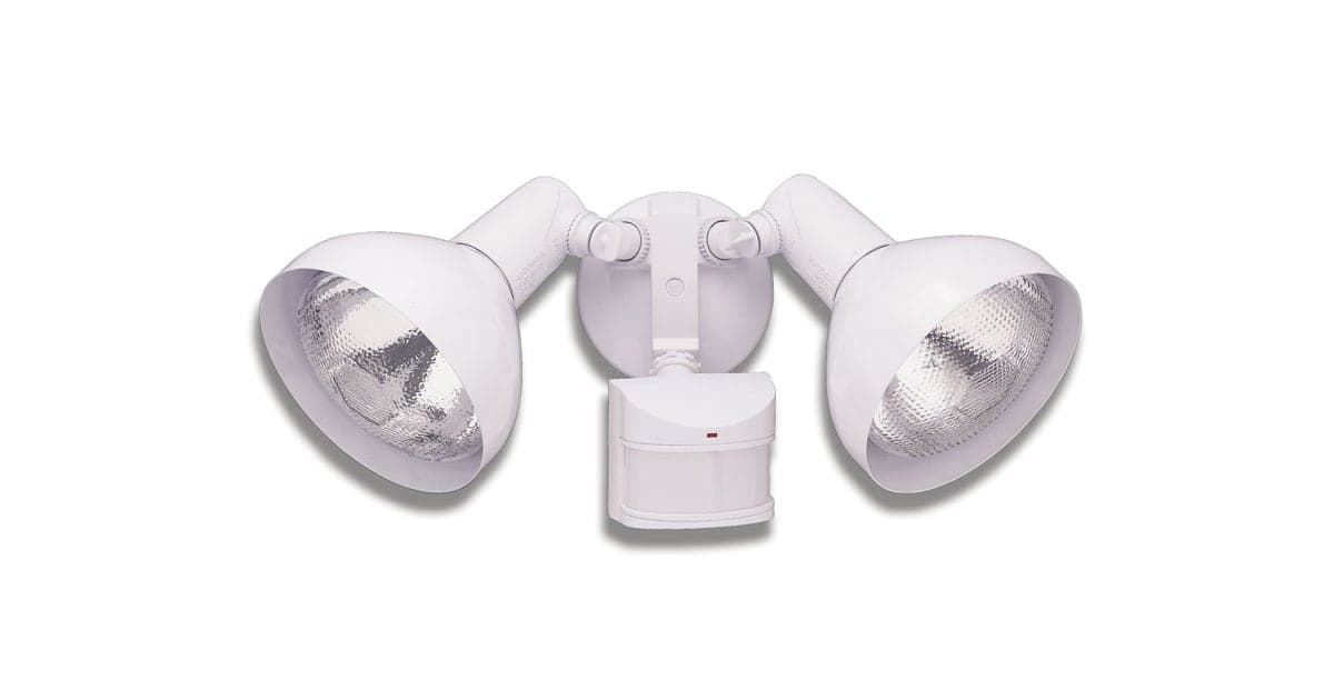 Heath Zenith HZ-5105-WH 2 Light 7-5/8" Wide Outdoor Dual Head Flood ...