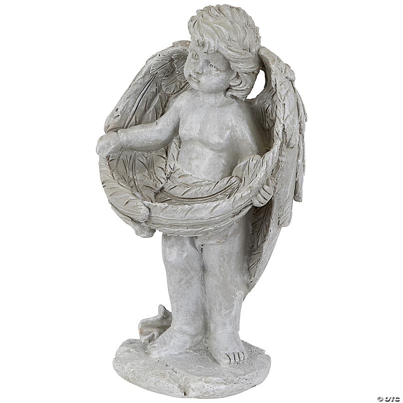 Cherub Wrapped in Wings Outdoor Garden Statue - 8" | Oriental Trading
