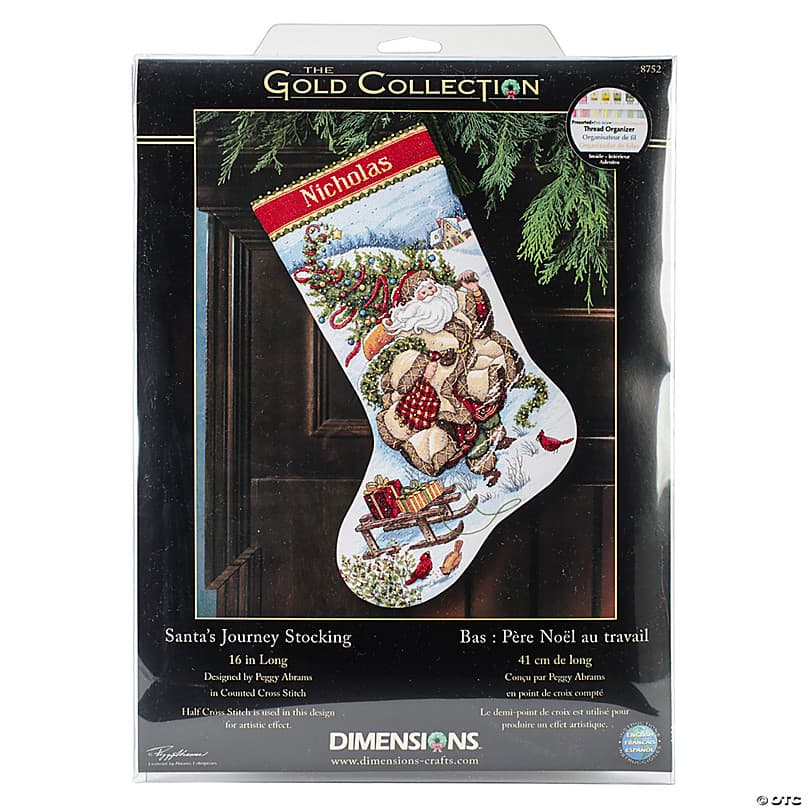 Dimensions Gold Collection Counted Cross Stitch Kit 16" Long-Santa's ...