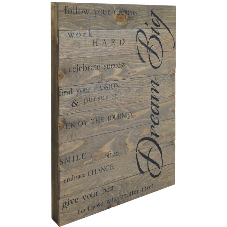 FiresideHome "Dream Big" Wooden Pallet Sign Wall Décor & Reviews | Wayfair