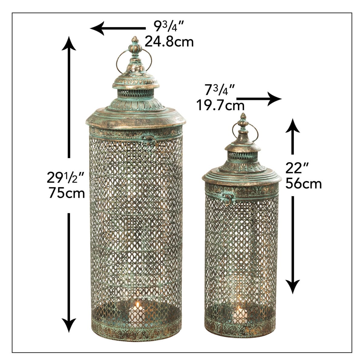 Bungalow Rose 2 Piece Moroccan Lacy Lattice Metal Lantern Set & Reviews ...