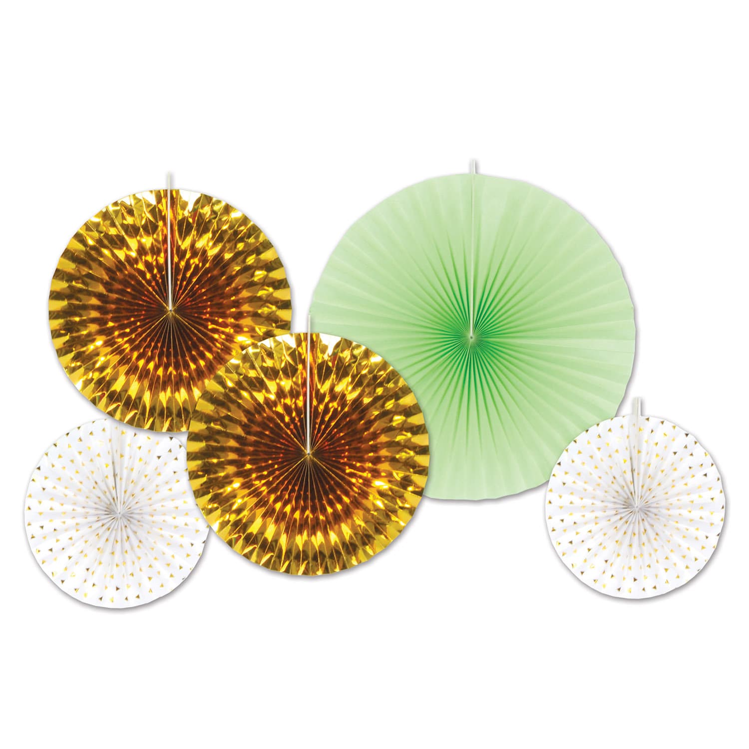 The Beistle Company 5 Piece Assorted Paper & Foil Decorative Fan Wall ...