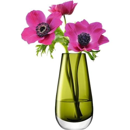 LSA International Flower Colour Bud Vase 14 cm, Olive, Green, H14cm by ...