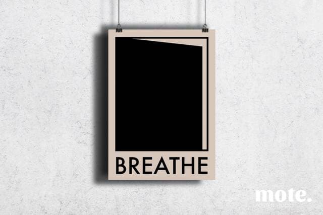Breathe - Typography Poster - Inspirational Quote Wall Decor Unique ...