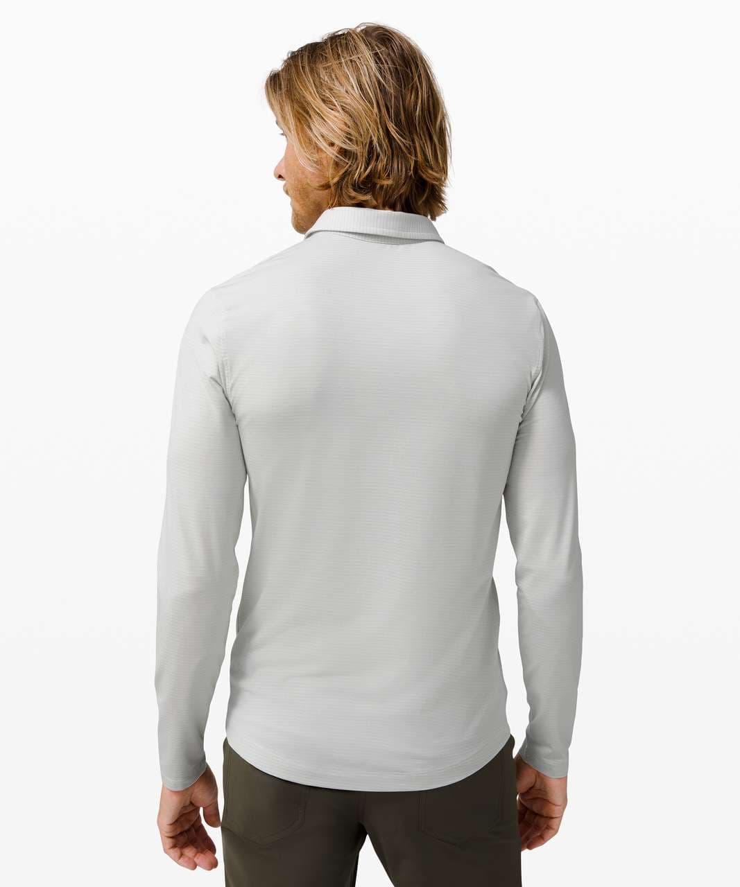 Lululemon Evolution Long Sleeve Polo - Heathered Vapor - lulu fanatics