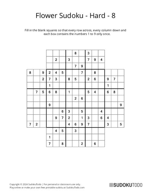 Flower Sudoku Puzzles Printable