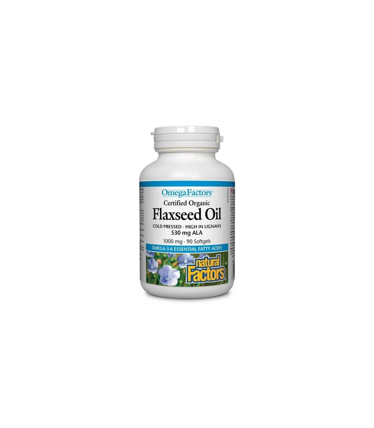 Natural Factors OmegaFactors Certified Organic Flaxseed Oil 1000 ...