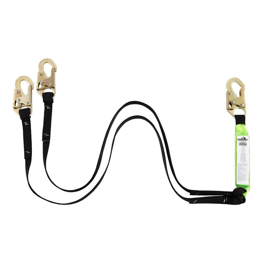 Peakworks Shock Absorbing Double Leg Lanyard with Snap Hooks 6 Ft. L ...