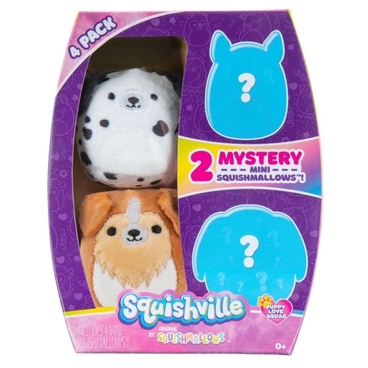 Squishville Mystery Mini Squishmallows Pack of 4 - Puppy Love Squad ...