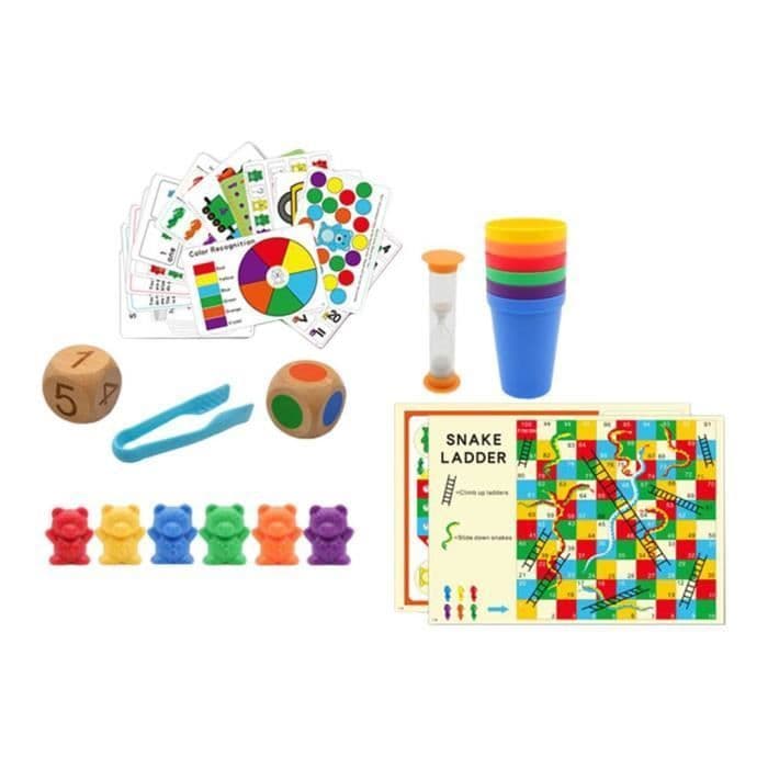 Comptage des ours avec des tasses de tri assorti, 2 dés, une pince à ...