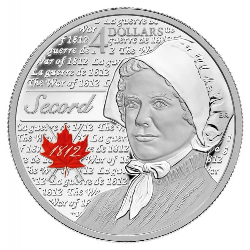 2013 Canadian $4 Heroes of 1812: Laura Secord Fine Silver Coin