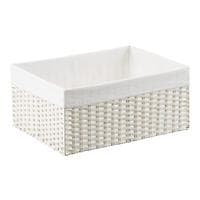 White Montauk Rectangular Basket | The Container Store