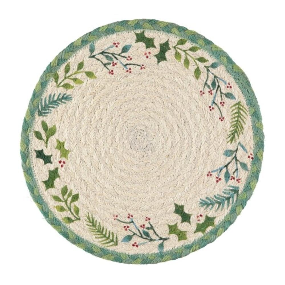 Braided Rug Christmas Round Jute Braided Large Placemats Set of 6 ...