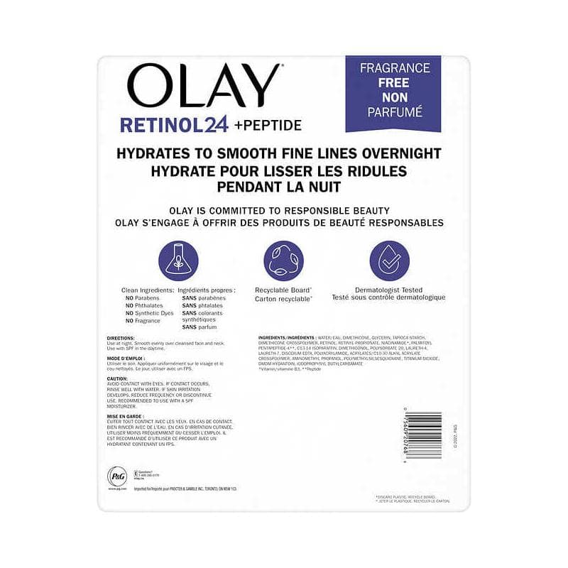 Olay Regenerist Retinol 24 petide - Hydratant de nuit pour le visage, 2 ...