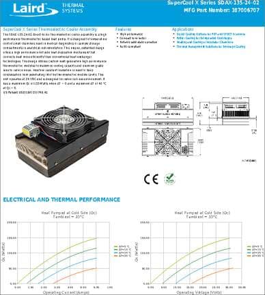 387006707 datasheet - Laird Thermal Systems SuperCool X Thermoelectric ...