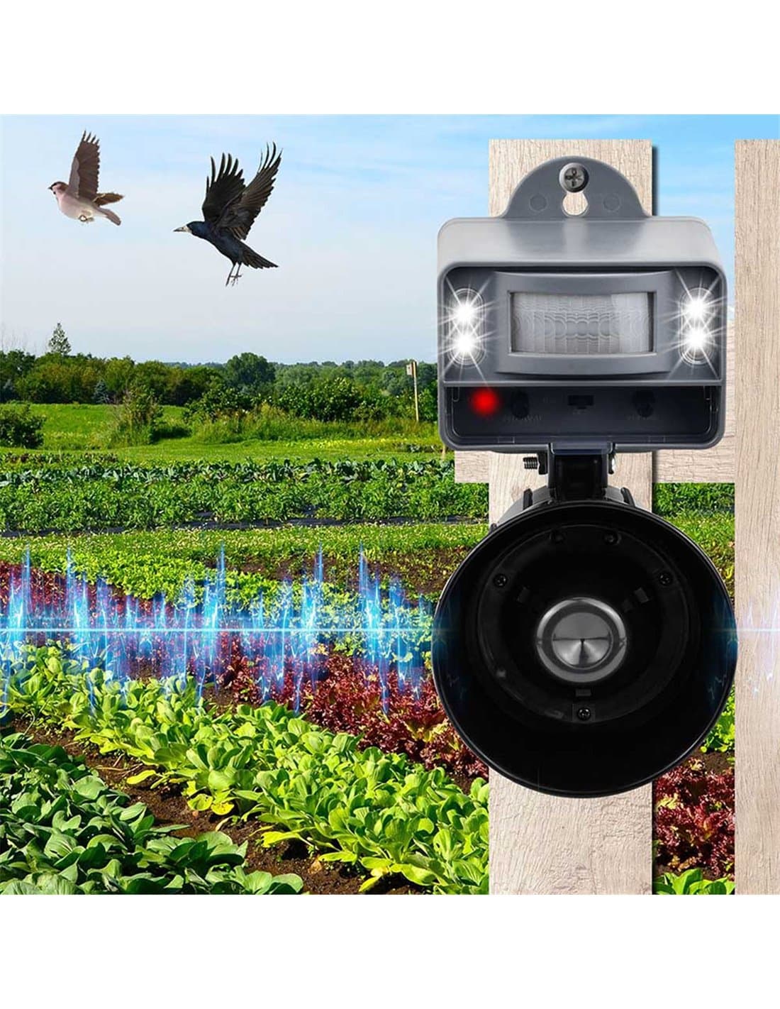Sound bird repeller with Weitech flash