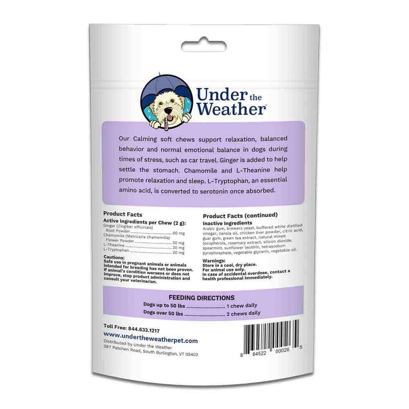 Under the Weather Calming Soft Chews for Dogs, 60-Count ...
