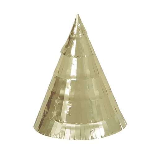 Mini Gold Foil Fringe Party Hats - Pack of 4 | Partyrama