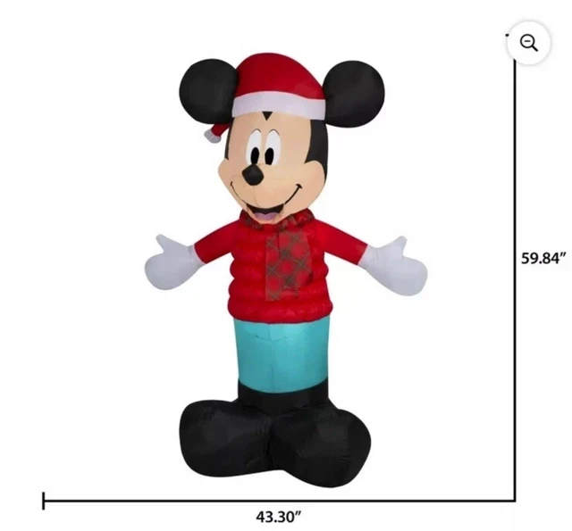 DISNEY GEMMY CHRISTMAS Lighted Mickey Mouse Yard Airblown Inflatable ...