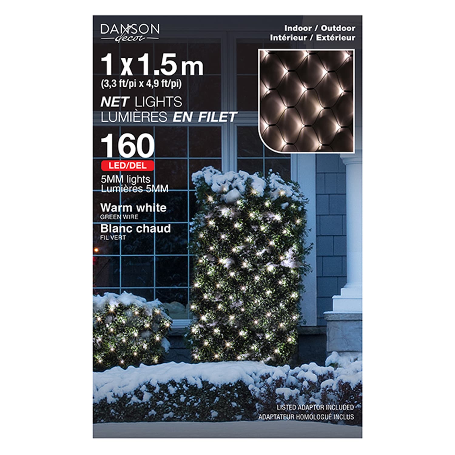 DANSON - Christmas net of lights, 160 LED, warm white, indoor/outdoor ...