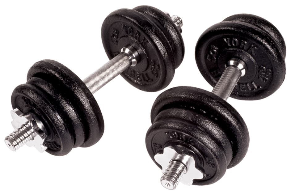 Cast Iron Adjustable S/gal Dumbbell Set - York Barbell